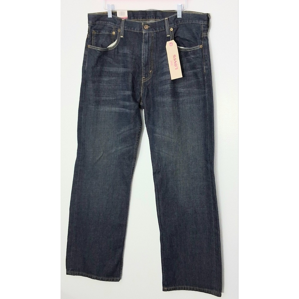 Levi's 569 Jeans Men's Size 36 x 32 Blue Loose Straight Leg Dark Wash Pocket NEW